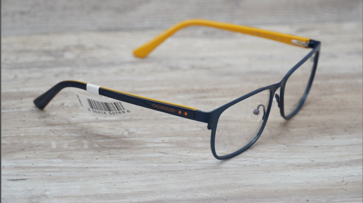 Calvin Klein Black and Yellow Eyeglass Frames
