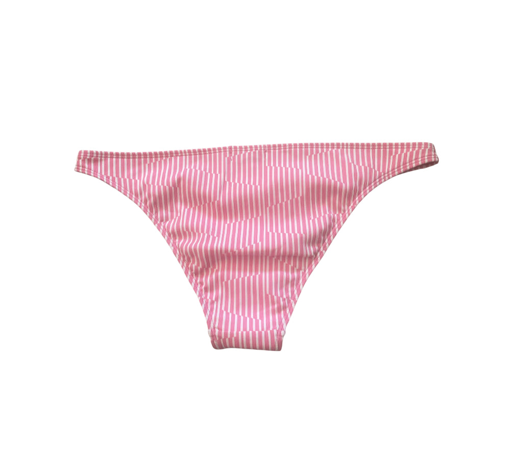 Onia Ashley Bikini Bottoms in a Pink Variegated Stripe Print (Large)