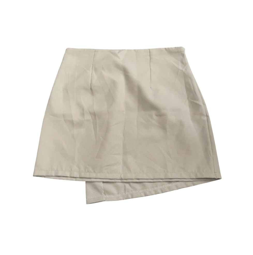 Future Alive Khaki Asymmetrical Hem Lined Pencil Mini Skirt (Large)