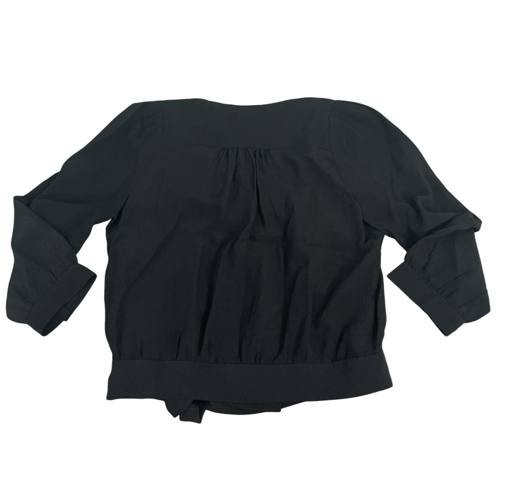 Madewell Silk Wrap Blouse in Black (XX-Small)