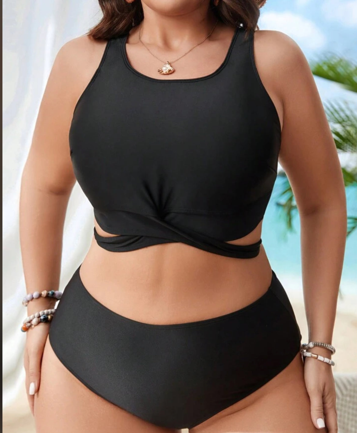 SHEIN Cross-Tie 2 piece Swim Set (X-Large)