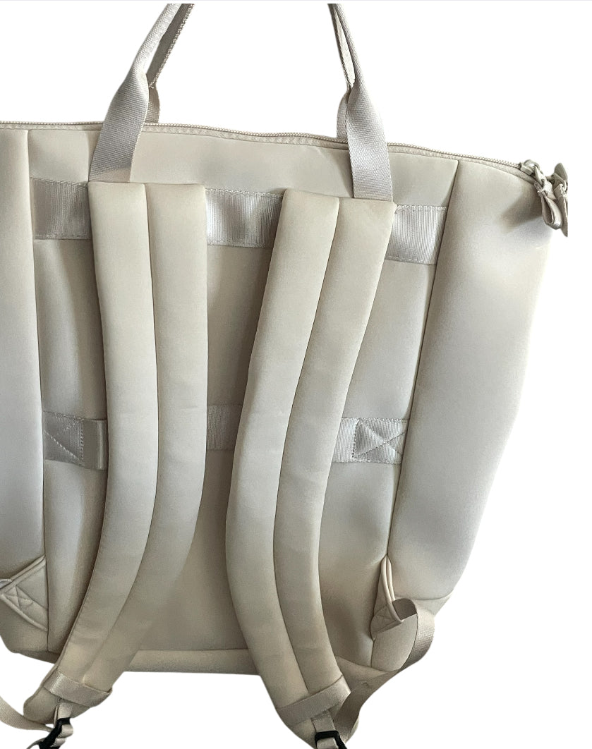 All in Motion Faux Neoprene Tote Backpack in Cream