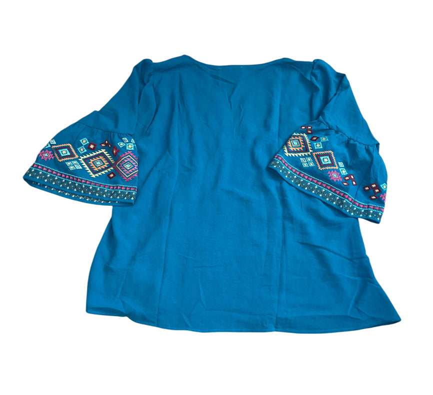 Savanna Jane Teal Embroidered Top (1x)