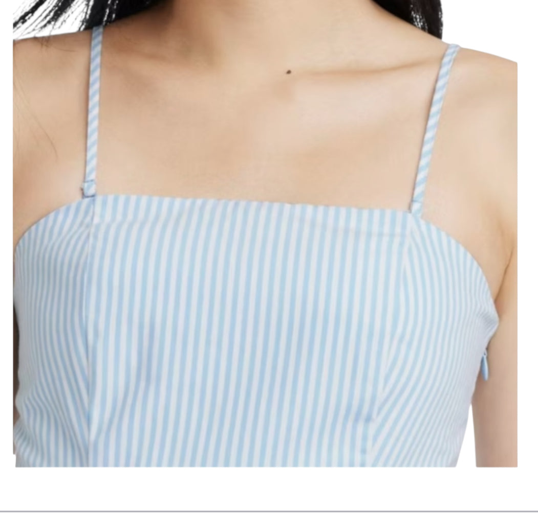 A New Day Midi Bandeau Dress Belted Removable Straps