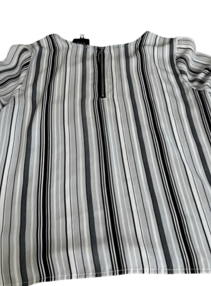 W5 Chiffon Striped Long Sleeve Lightweight Blouse (Large)