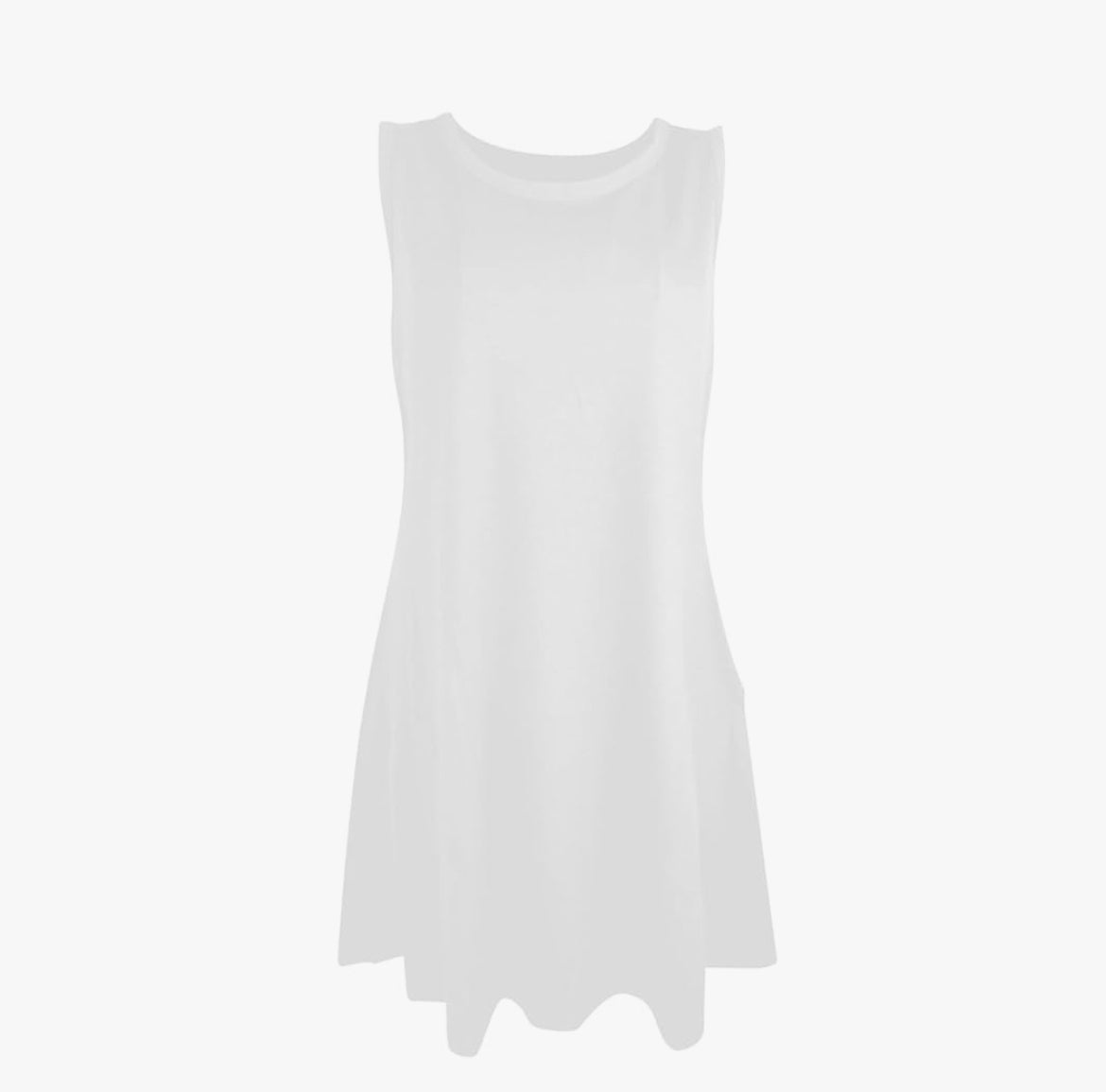 Elan White Sleeveless Loose Tank Dress (Medium)