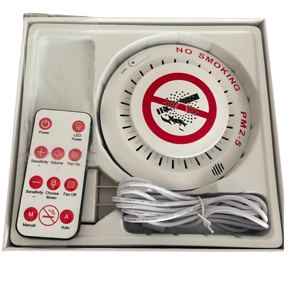 Smart 2in1 Air Quality Monitor & Cigarette Detector with Remote Control