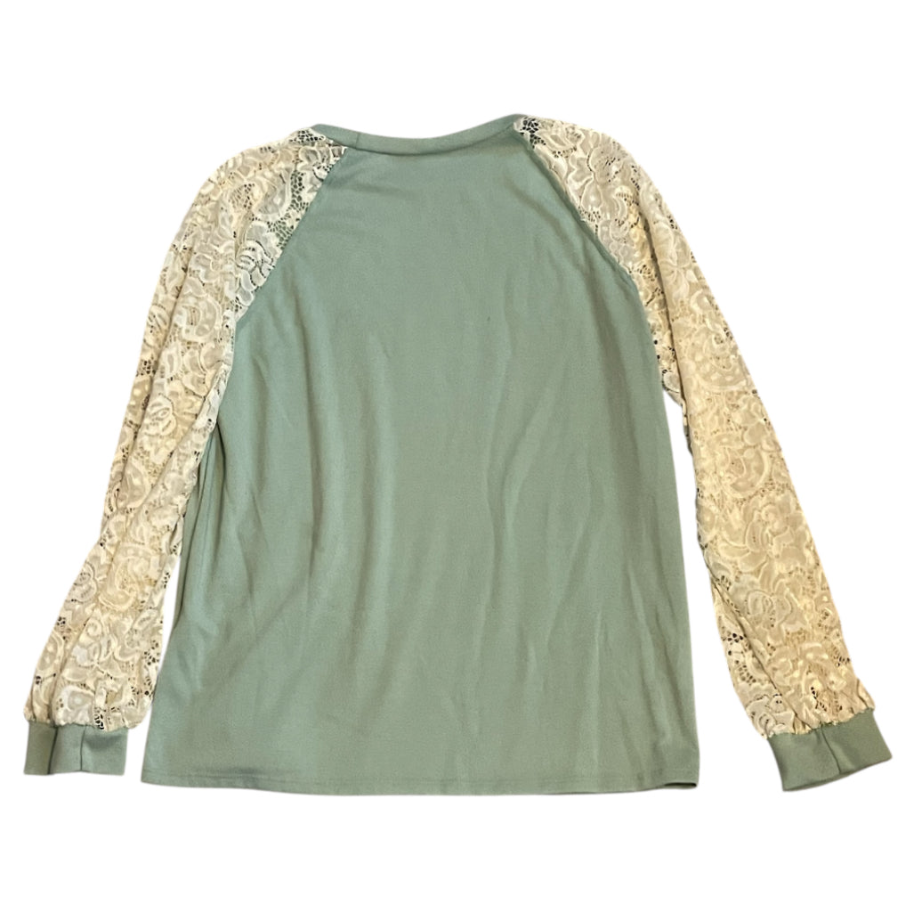 Vanilla Bay Crew Neck Lace Blouse (Large)