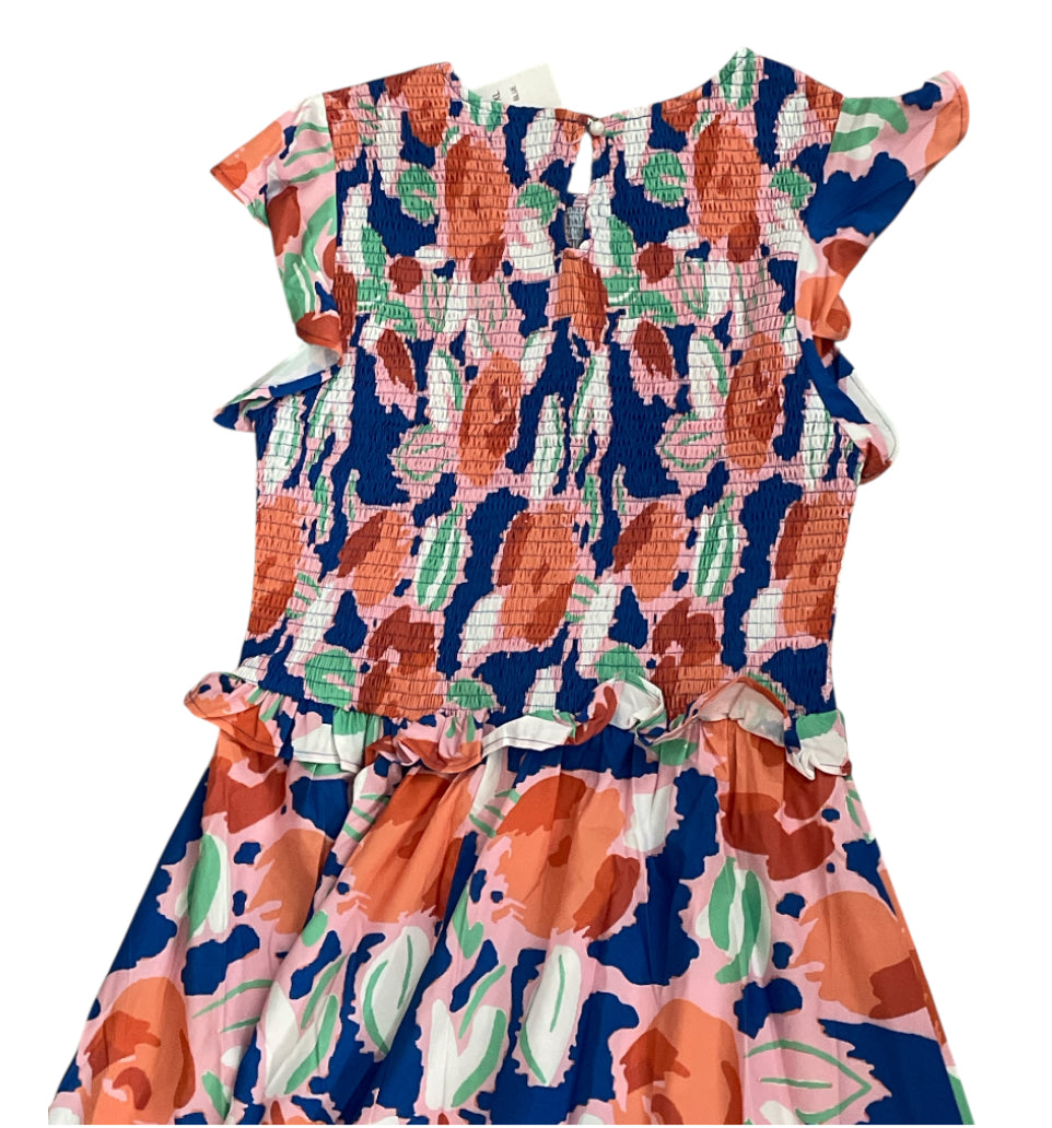 Soul of Curves SMOCK FLORAL MAXI DRESS (1x)