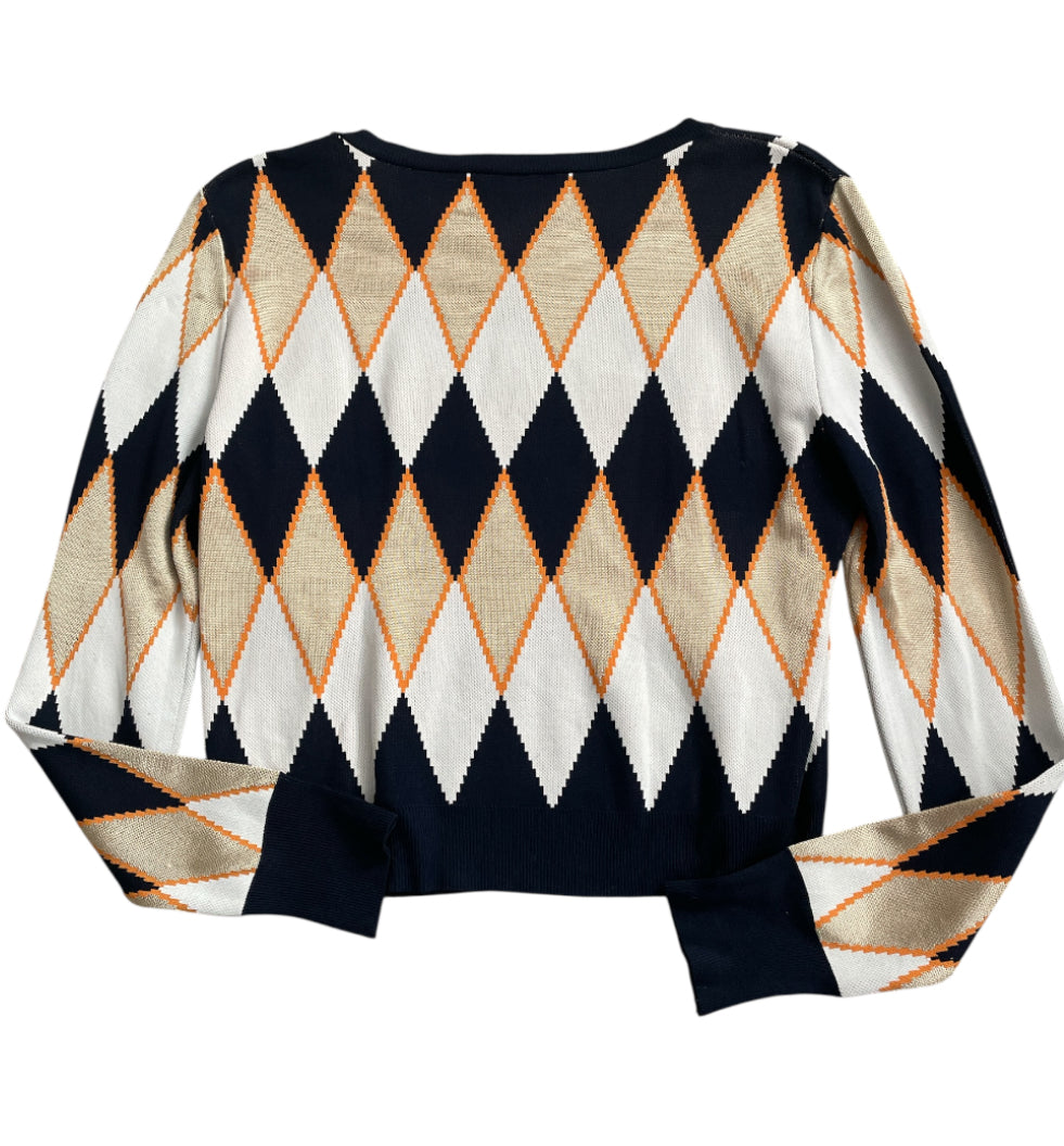 Zara Multi Colored Diamond Pullover (Large)