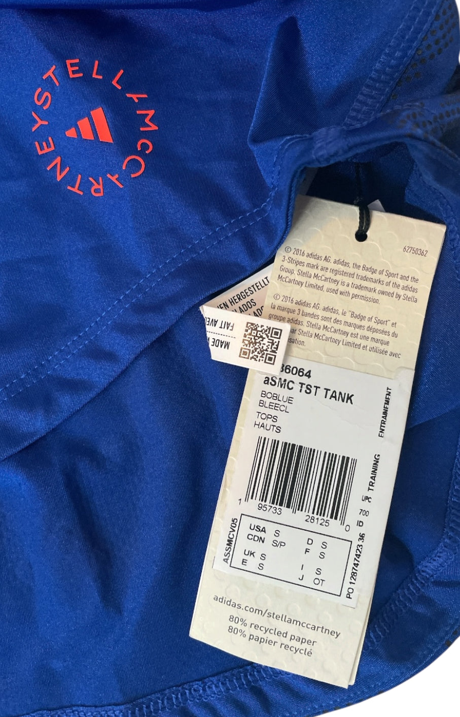 Adidas by Stella McCartney Blue True Strenght Yoga Tank (Small)