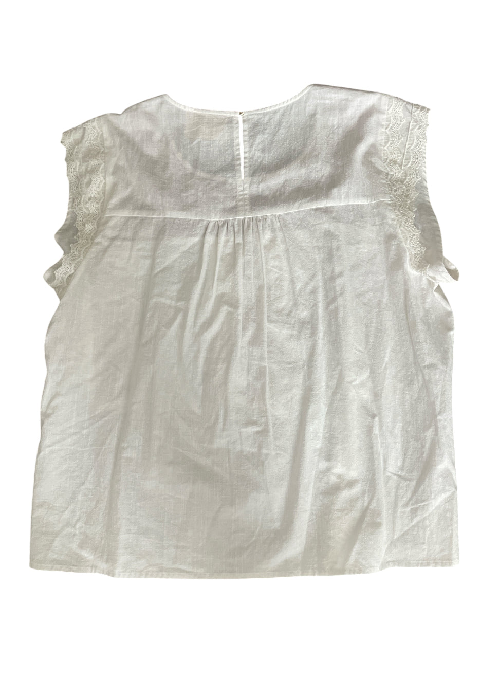Savanna Jane Tandy Floral white cotton embroidered blouse (2x)