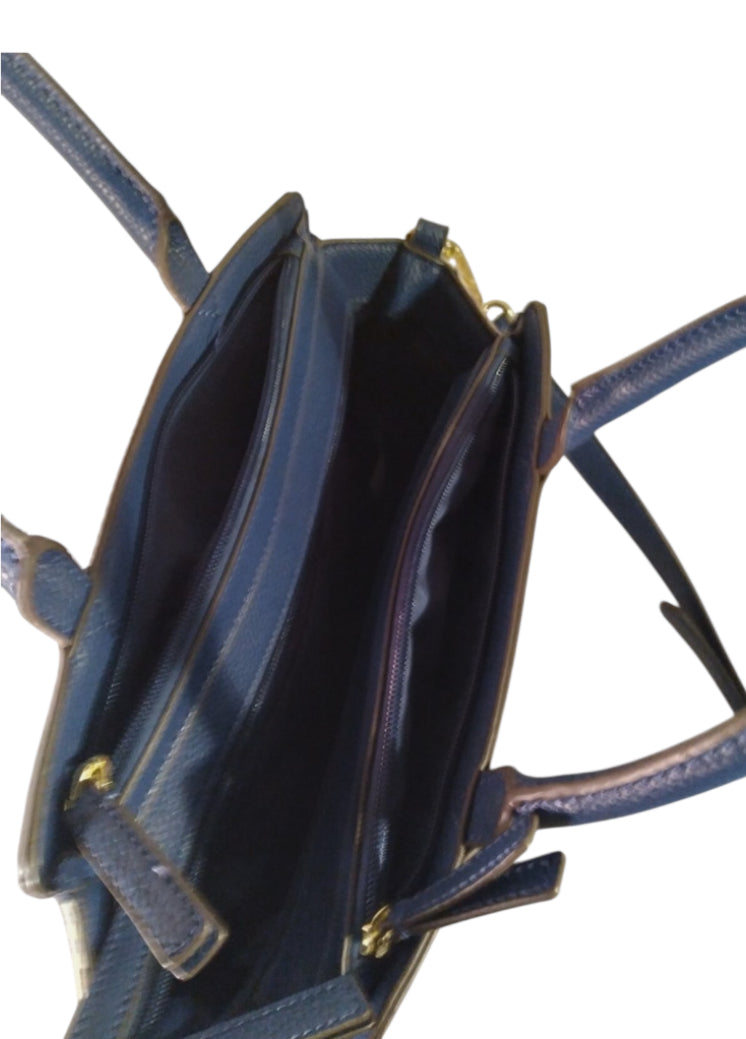 Liz Claiborne Navy & White Tuxedo Tote Bag