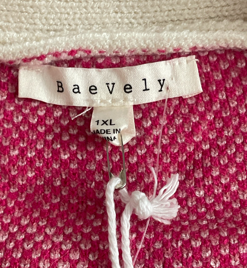 Baevely Everything I Love Cream And Pink Floral Cardigan (1XL)