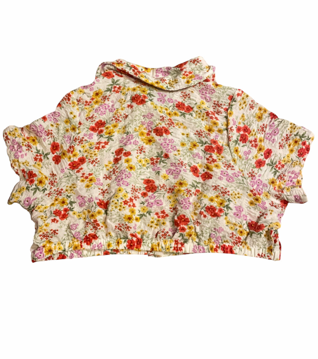 What Lo Wants Rachel Crop Floral Shirt (1x)