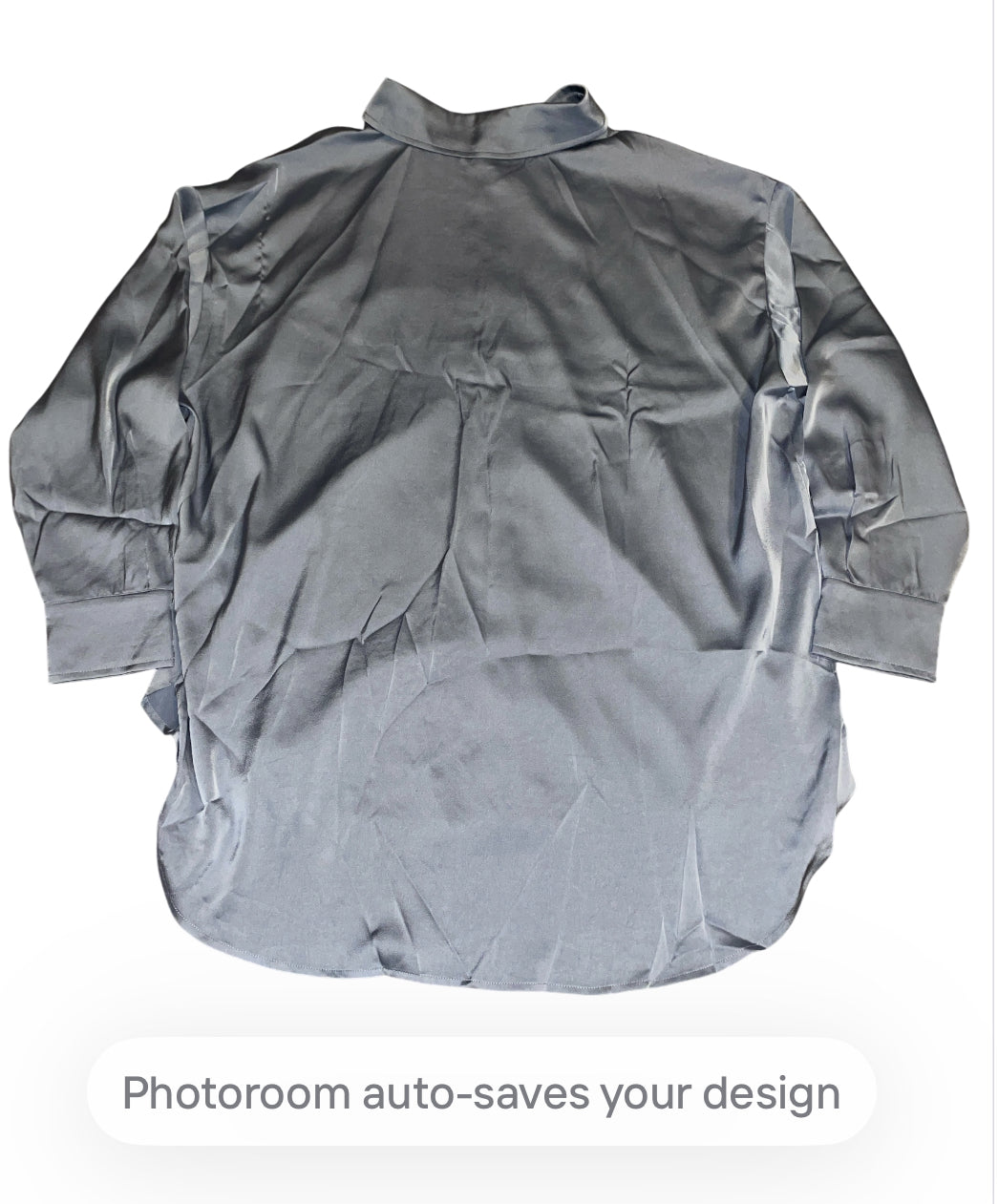 Entro Grey/Blue Satin Button-Up Shirt (XL)