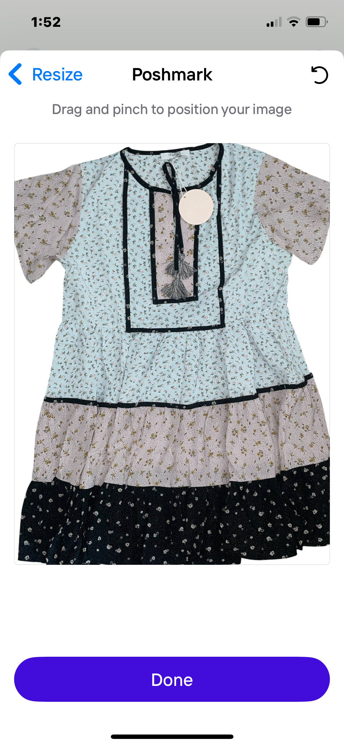 Neon Blush Colorblock Floral Tunic Mini Dress (Medium)