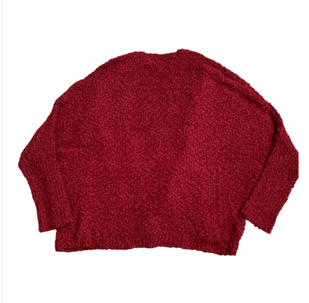 Adora Burgundy Weave Open Front Cardigan (1x/2x)