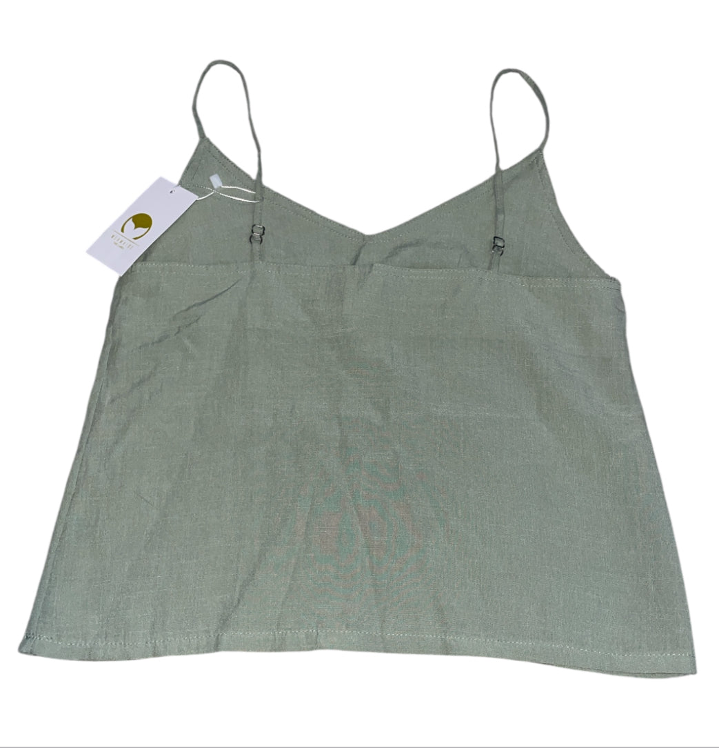 Mermaids The Label Ava Sage Green Linen Top (Medium)