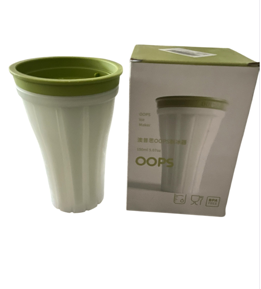 Silicone Slushy Maker Cup Smoothie/ Ice Cream Making Container (Green)