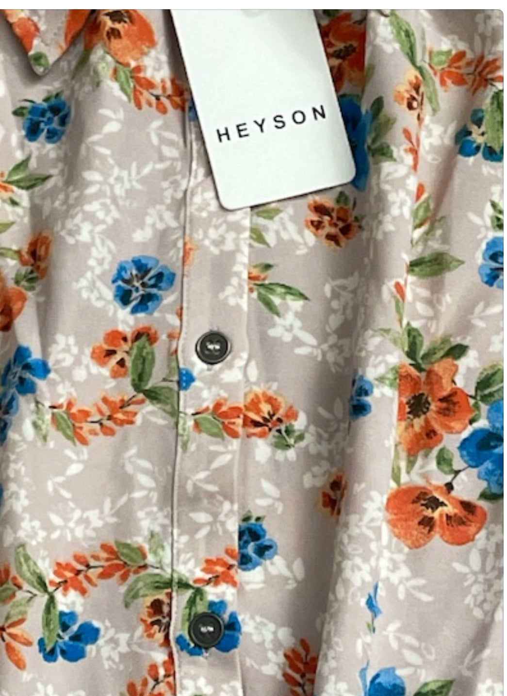 Heyson Floral Long-Sleeve Button-up blouse (1x)