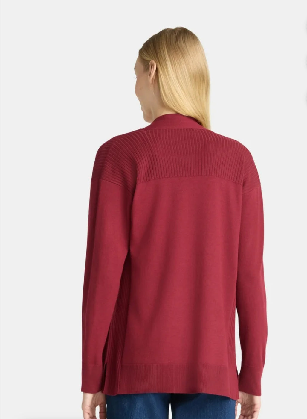 Time and Tru Open Front Burgundy Cardigan (X-Large)