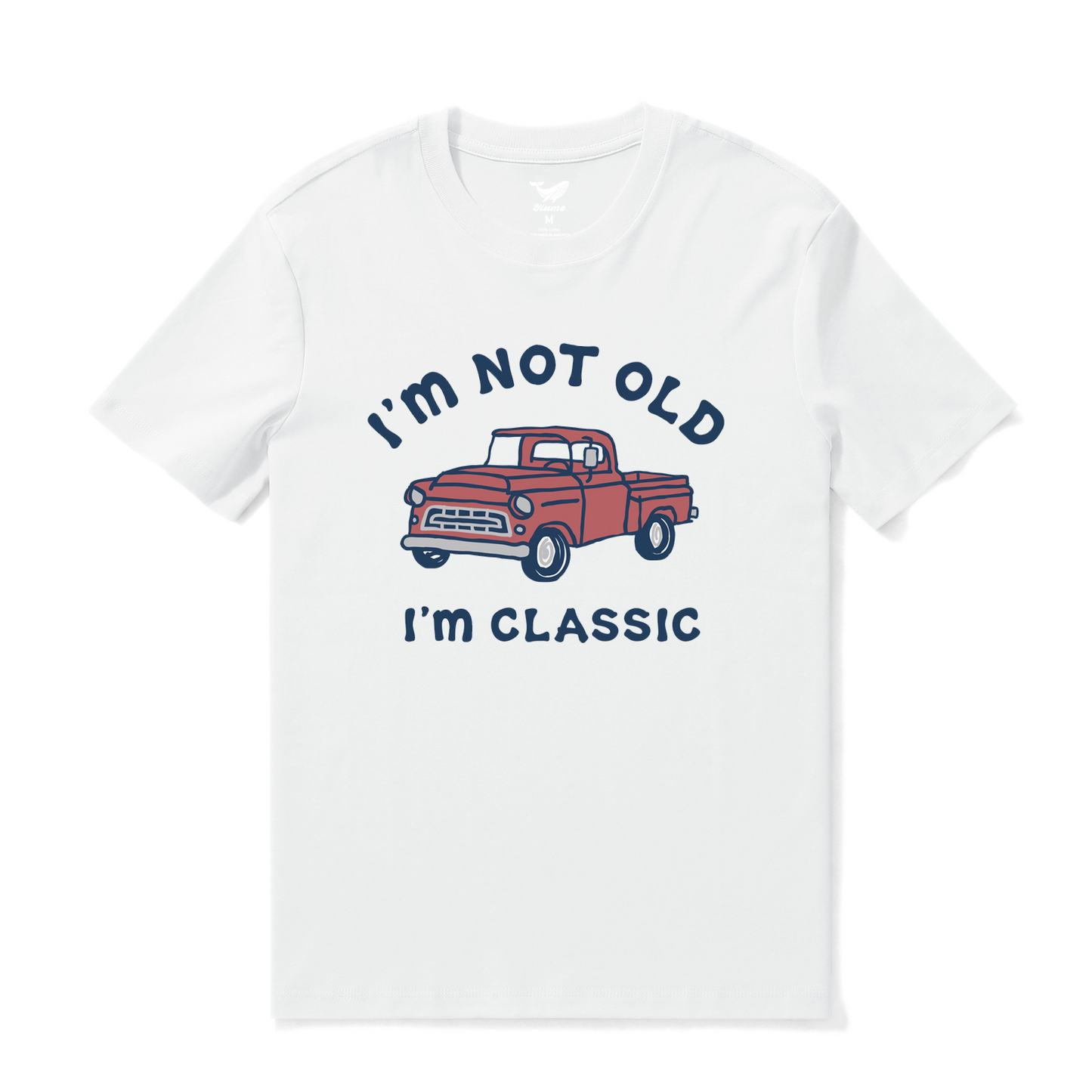 Hawaiian Tee For Men I'm Classic Tee Crew Neck 100% Cotton - WHITE By Shawn