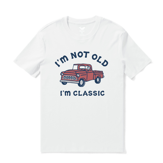 Hawaiian Tee For Men I'm Classic Tee Crew Neck 100% Cotton - WHITE By Shawn