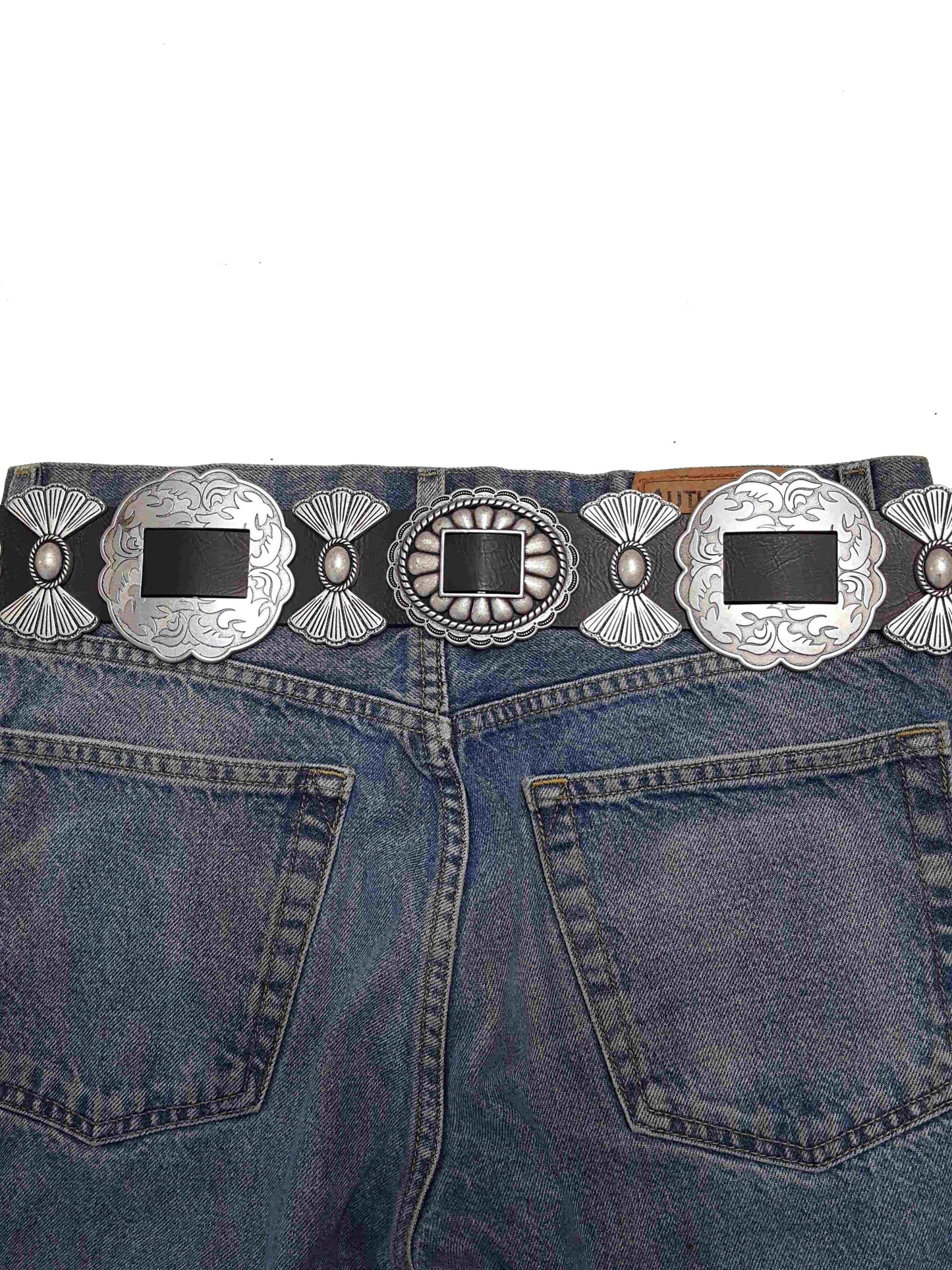 Fully Packed Concho Wide Western Belt — 2-Inch Width with 9 Conchos