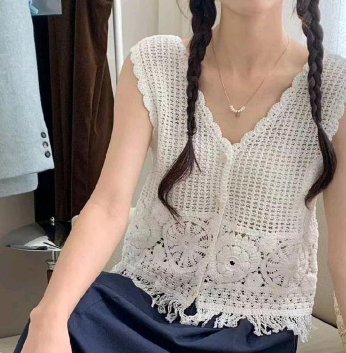 AZ Bohemian-style Crochet Vest