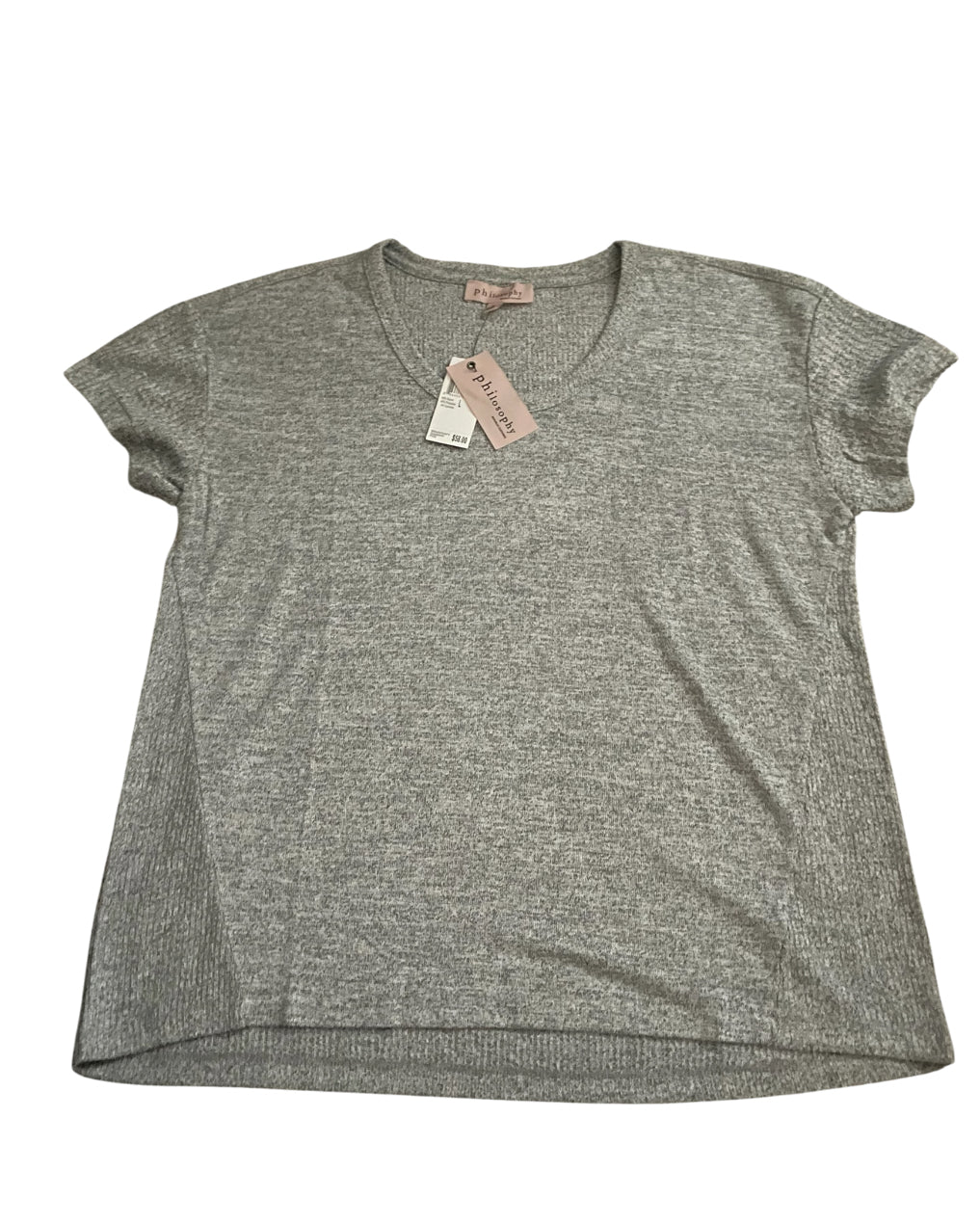 Philosophy Lightweight Heather Gray Short Sleeve Tee (Large)