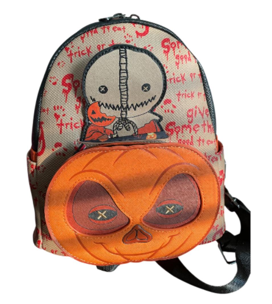 Loungefly Trick 'r Treat - Sam Pumpkin 10" Faux Leather Mini Backpack