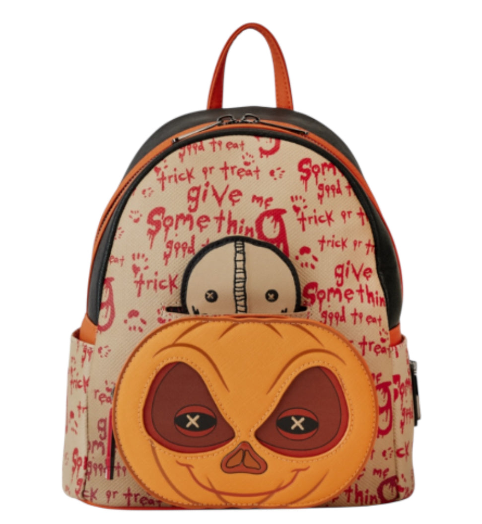 Loungefly Trick 'r Treat - Sam Pumpkin 10" Faux Leather Mini Backpack