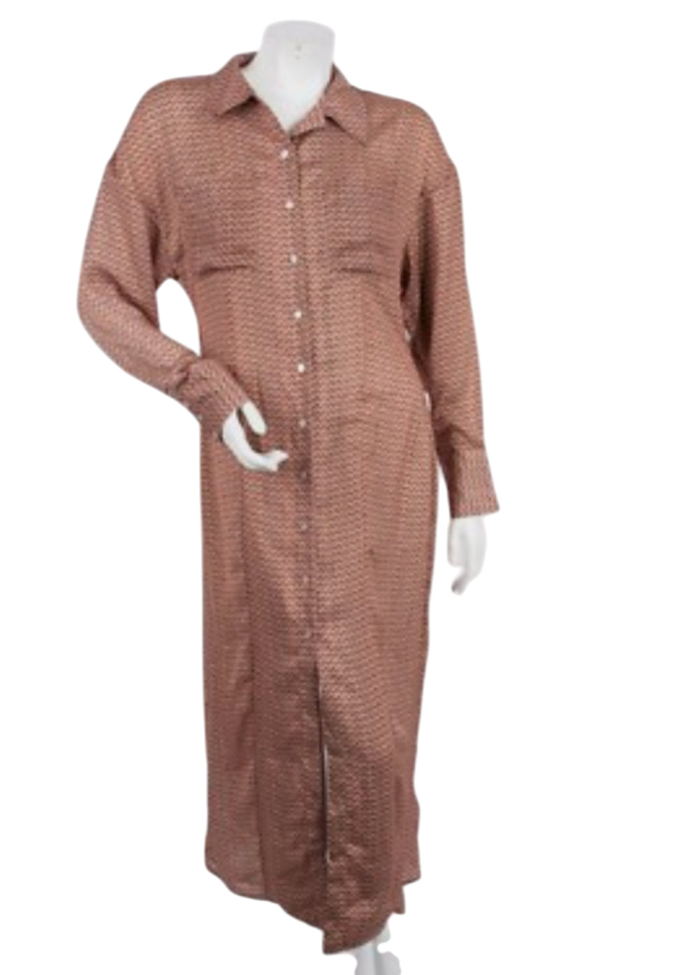 Zara Satin Effect Printed Shirt Dress. (Small)