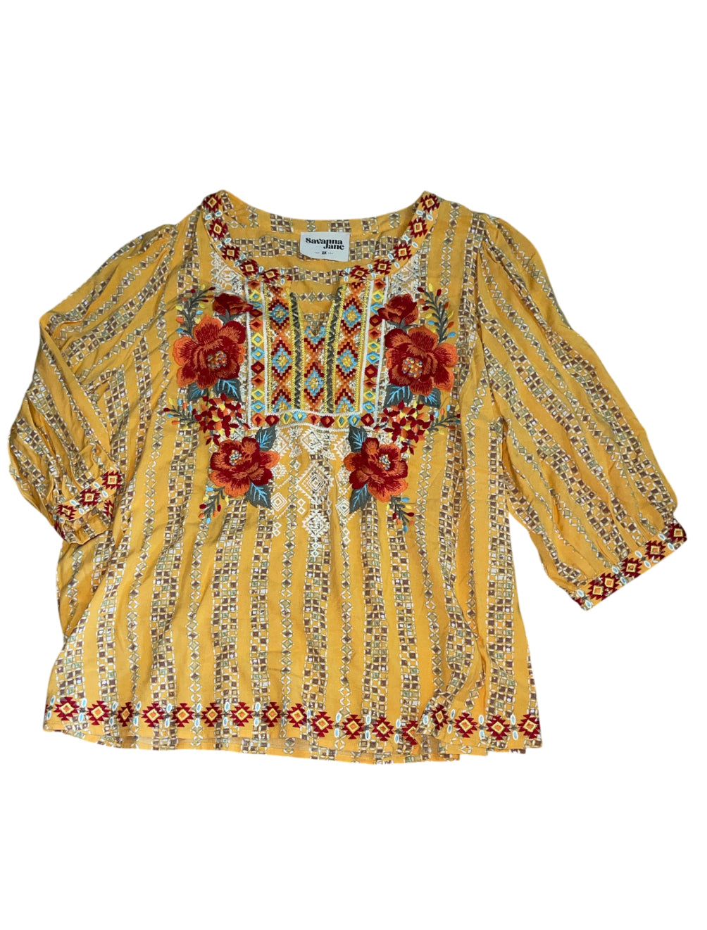 Savanna Jane Free Hand Art Blouse (2x)