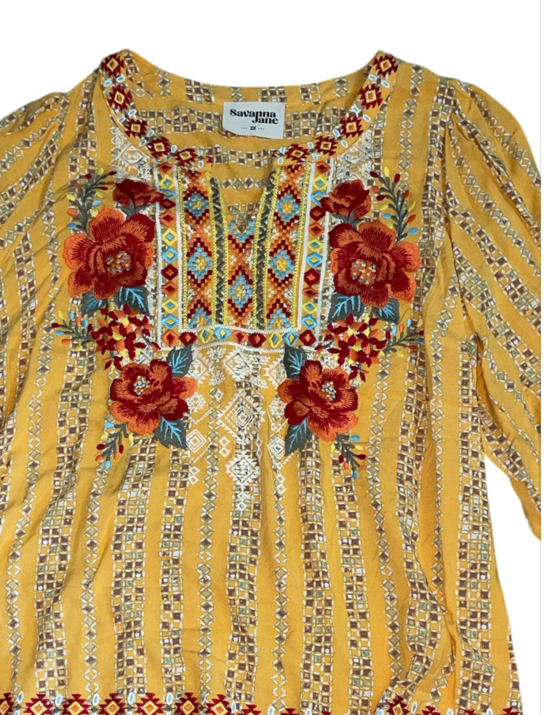 Savanna Jane Free Hand Art Blouse (2x)
