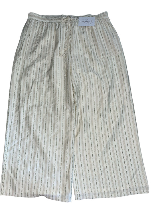 Polagram Floral Striped Pull On Pants (1x)