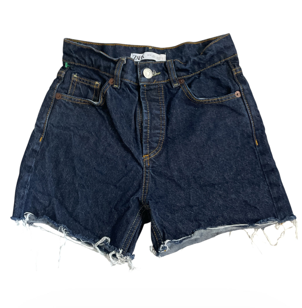 Zara high-waisted denim cutoff shorts (0)