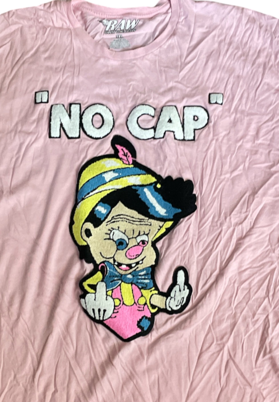 Raw Own The Now No More Lies NO CAP Chenille Crew Neck -(3x)