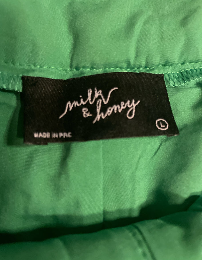 Milk + Honey green high-waisted crochet shorts (Large)