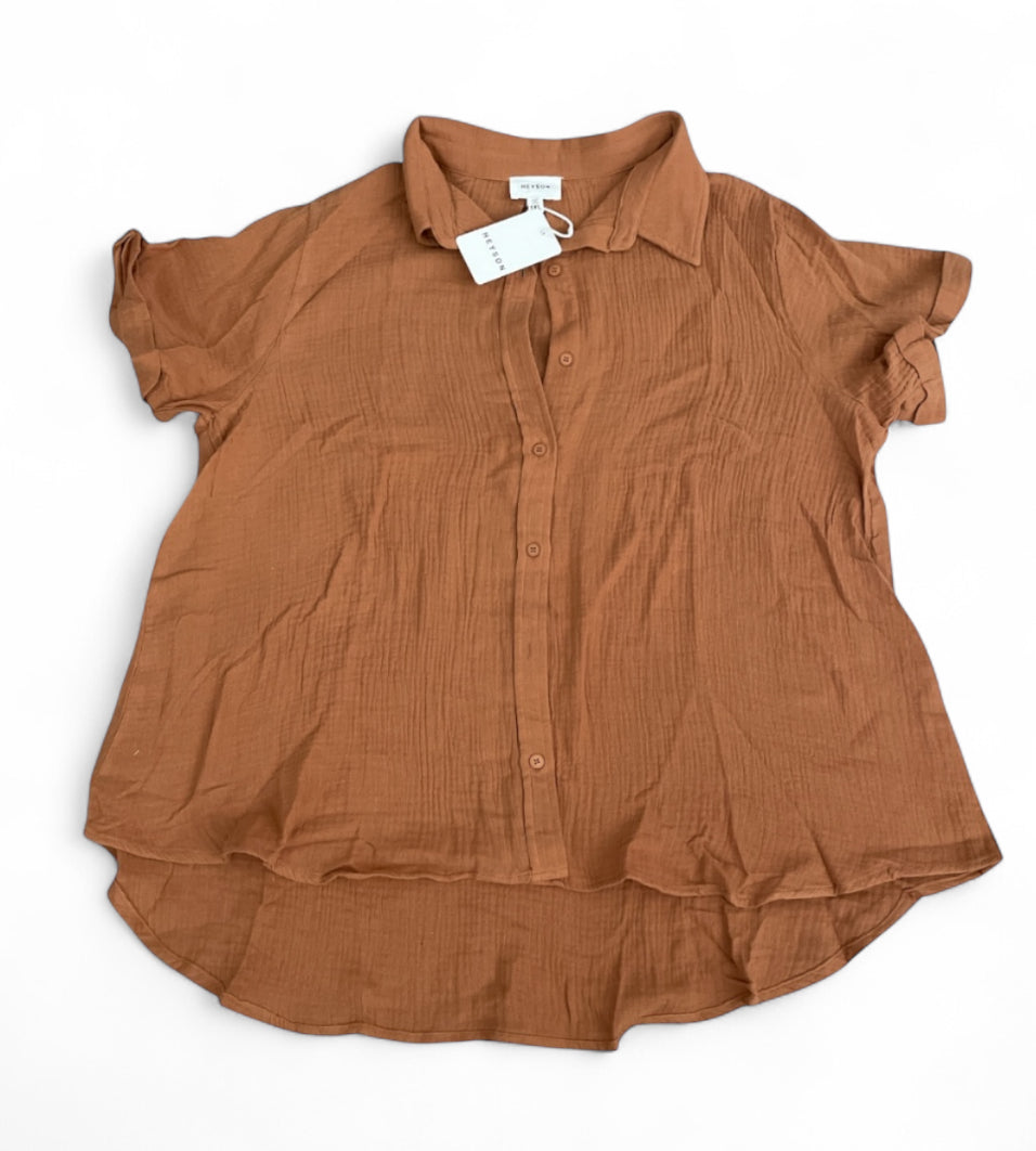 Heyson Rust Button Down Blouse (1x)
