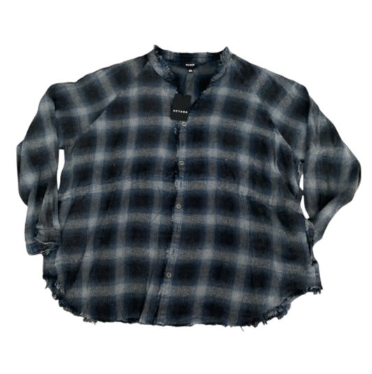 Heyson Blue Plaid Distressed Button Down Shirt (1x)