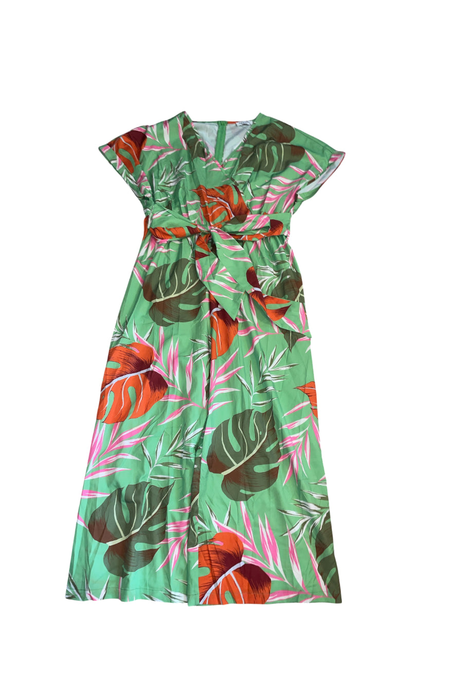 Soul of Curves tropical leaf print wide-leg jumpsuit (2x)
