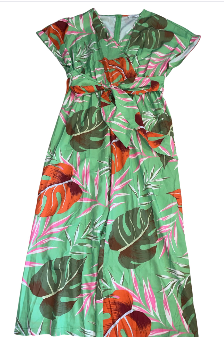 Soul of Curves tropical leaf print wide-leg jumpsuit (2x)