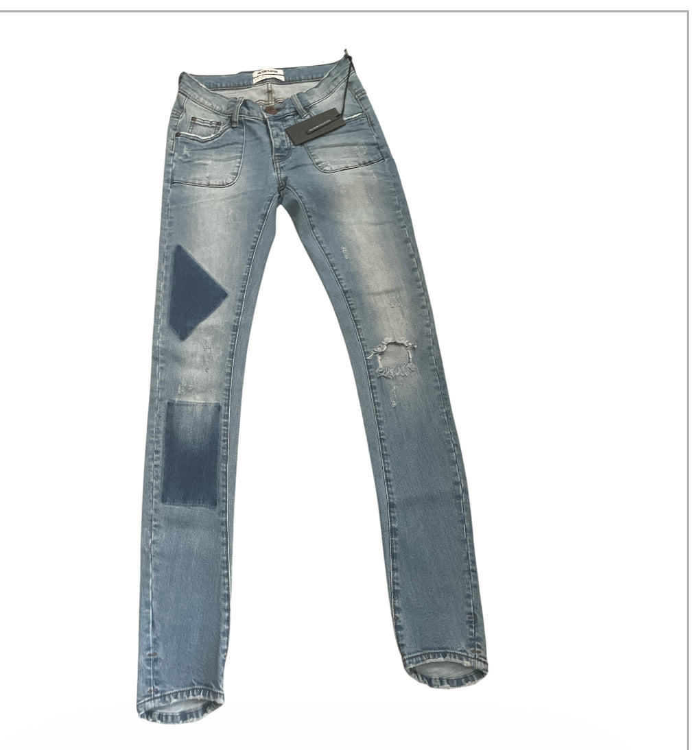 One Teaspoon Patched Distressed Loonies Skinny Jeans (25)