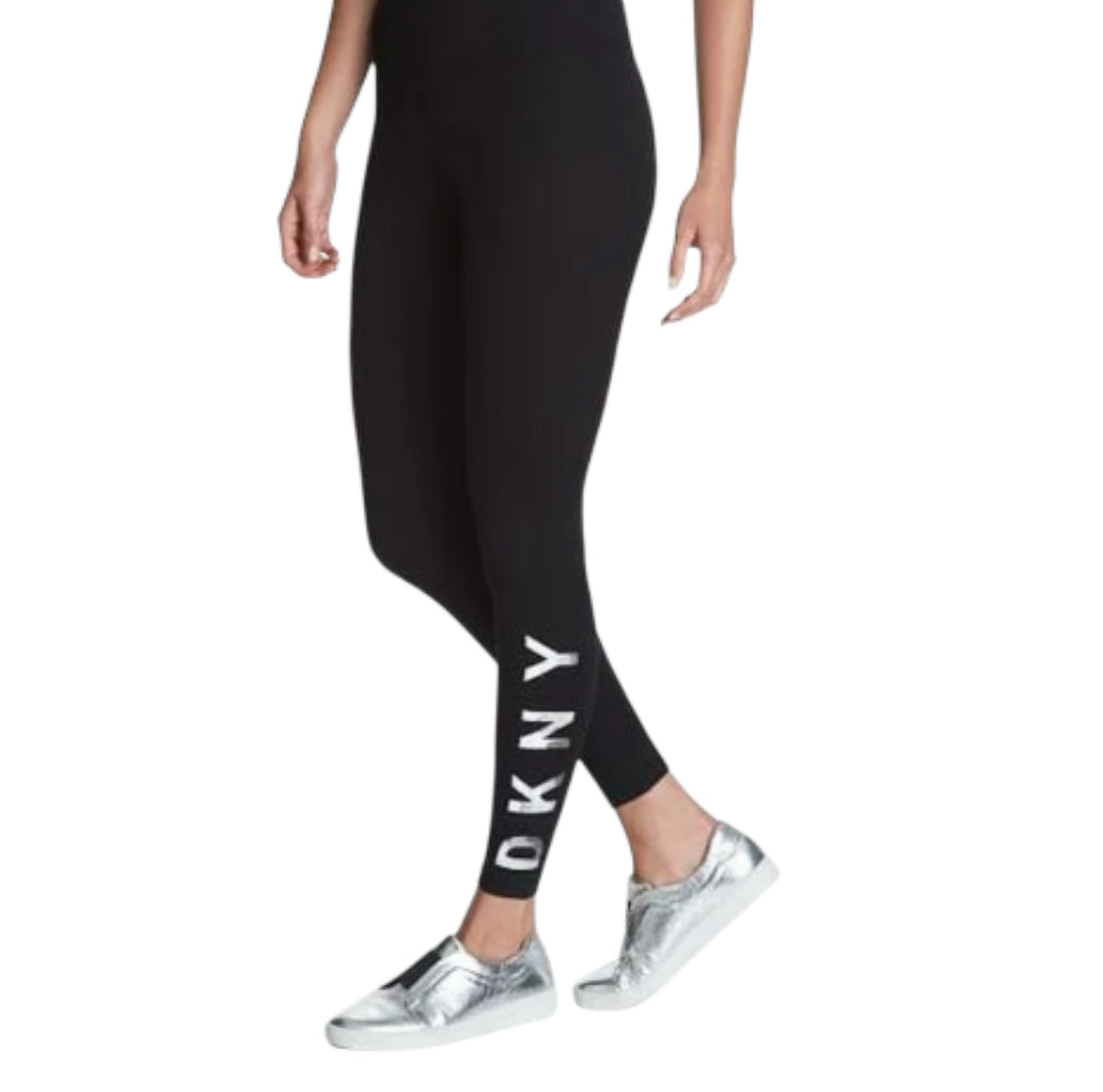 DKNY Sport High-Rise Tummy Control Logo Workout Leggings (X-Large)