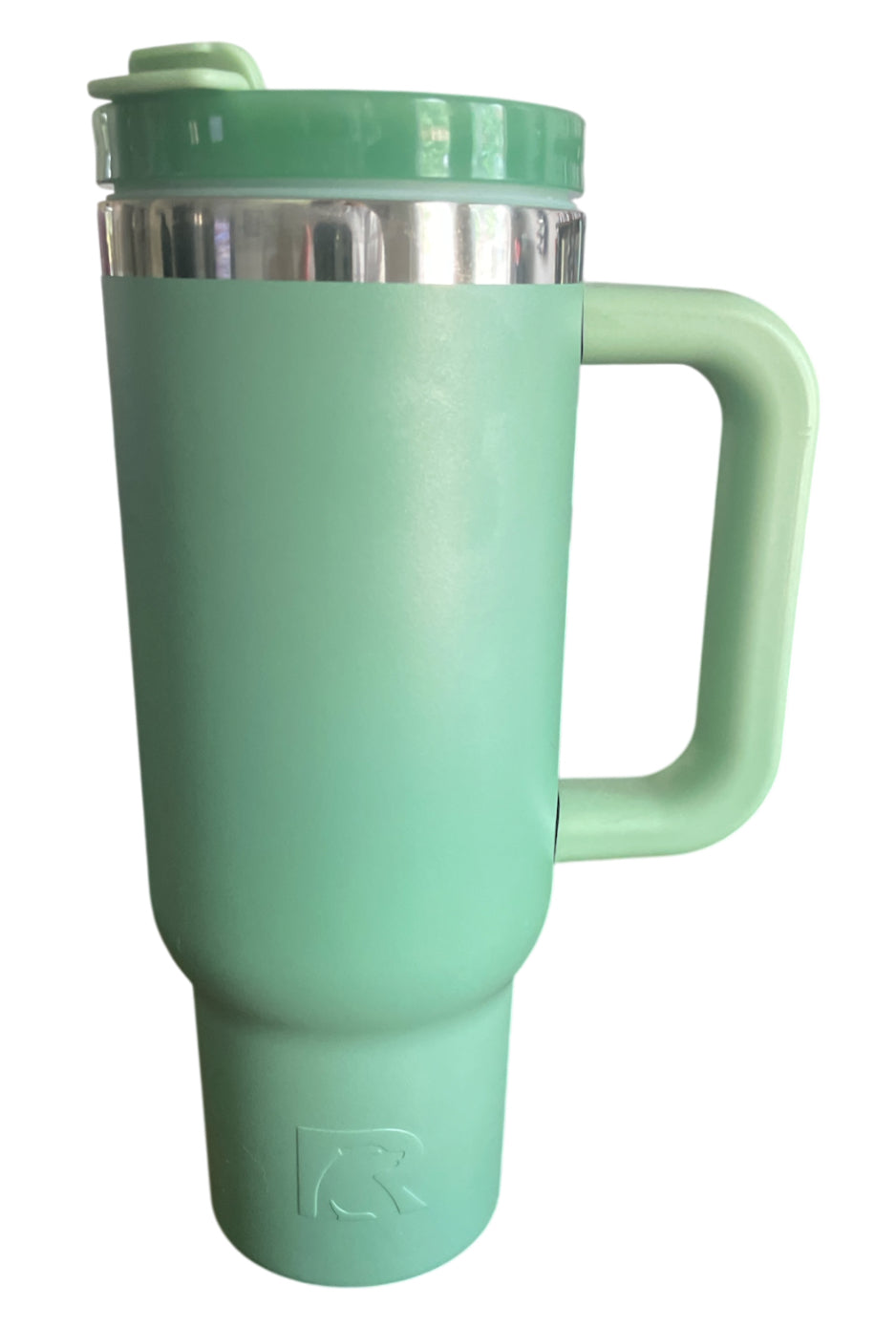 RTIC Road Trip tumbler in a light green color