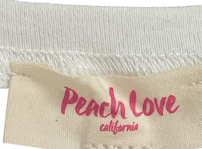 Peach Love California White Sequin Ice Cream Tee (Medium)