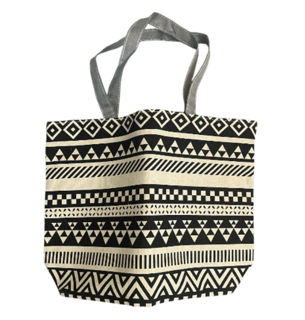 Aztec Print Canvas Tote Bag