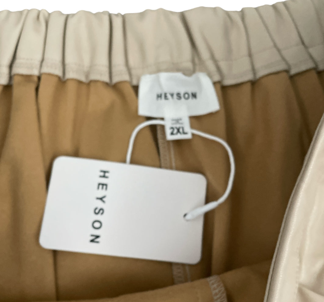 Heyson Faux Leather Light Khaki Shorts (2x)